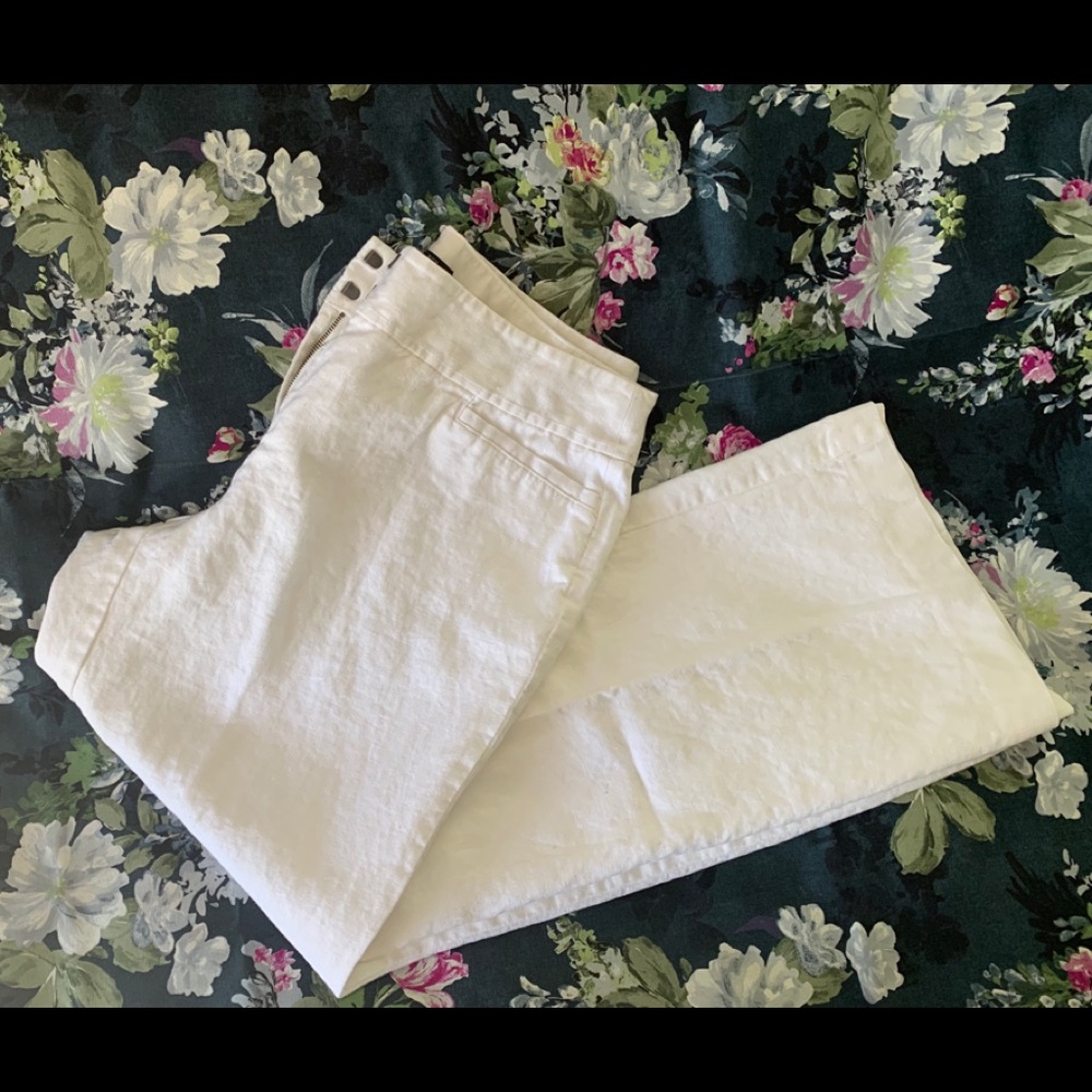 LOFT Julie White Linen Trousers